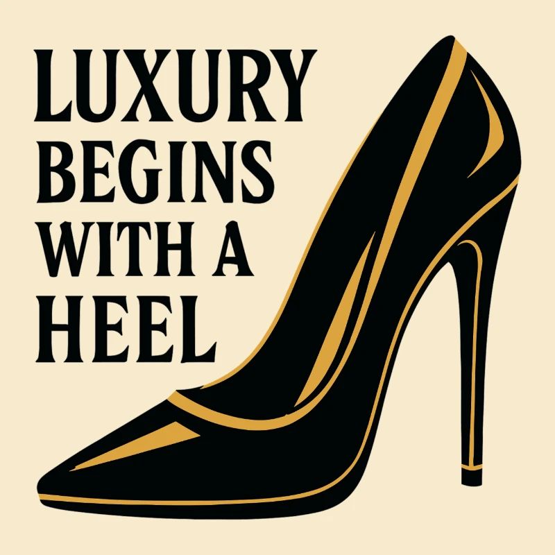 Luxury High Heel – Edles Gold Design Spruch