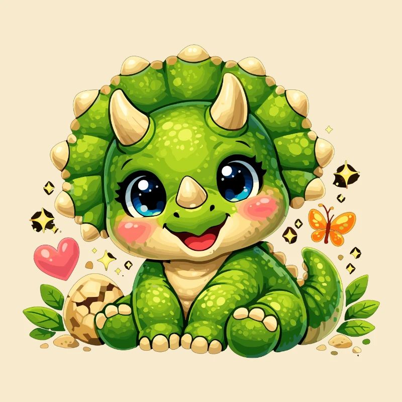 Tricératops mignon – Petit bébé dinosaure