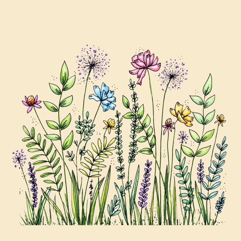 Wildflower Meadow Sketch