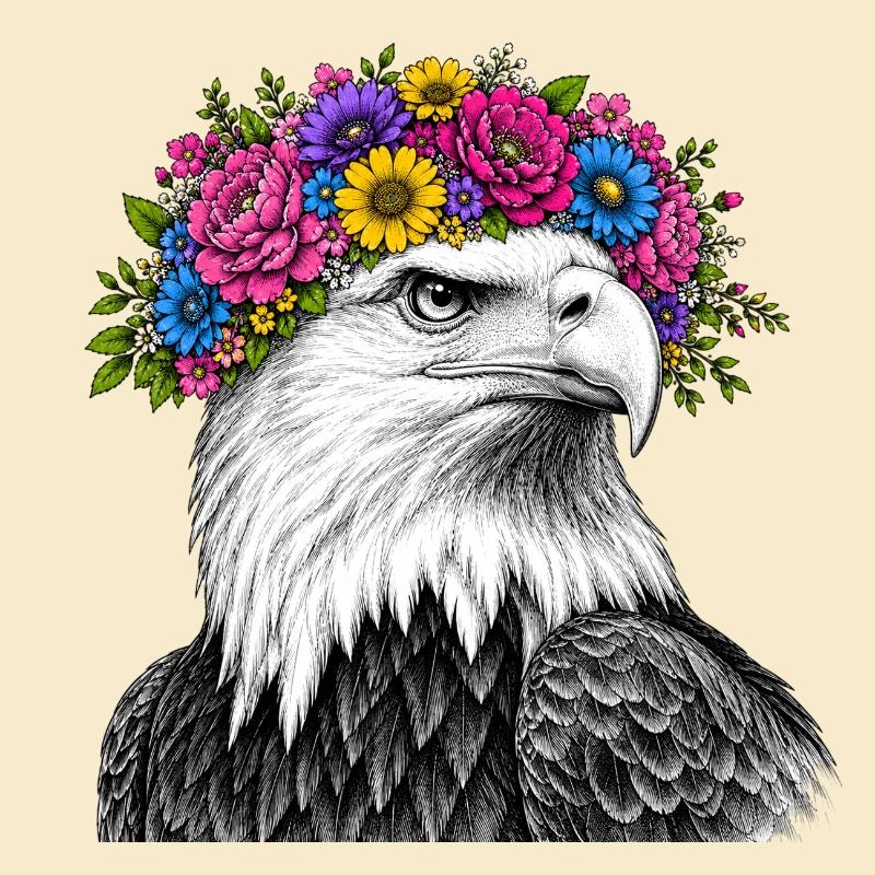 Blumenkrone Adler Portrait