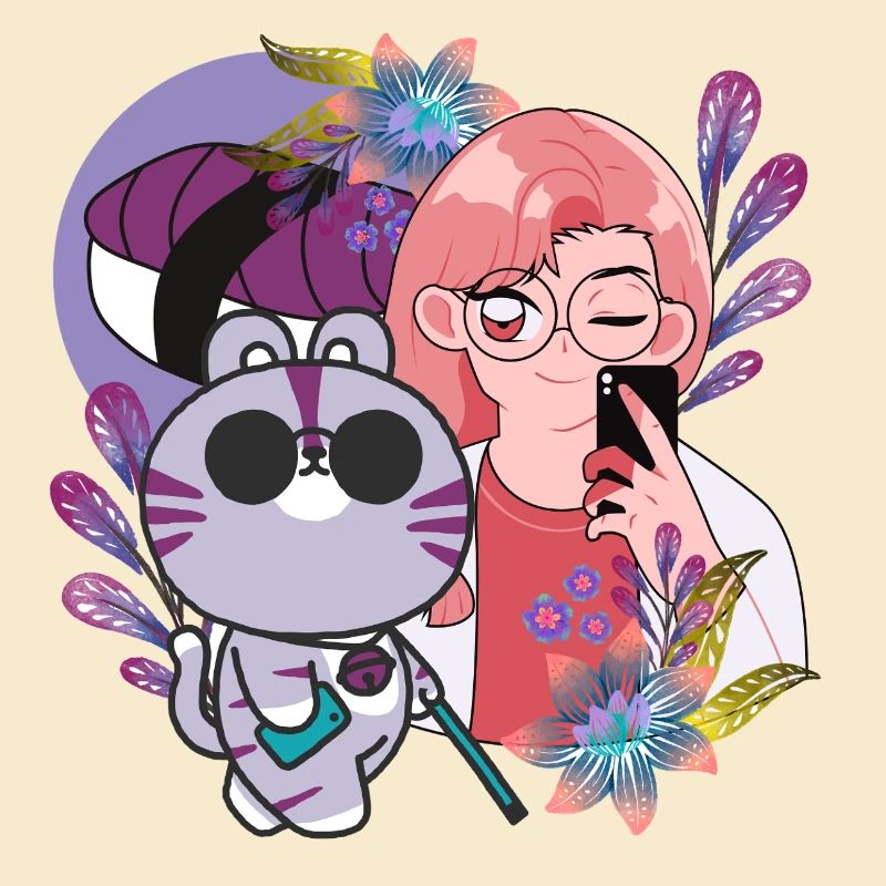Kawaii-Selfie & Sehbehinderte Katze