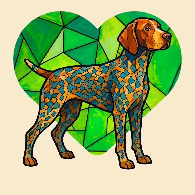 Cubist German Shorthaired Pointer Geometric Art