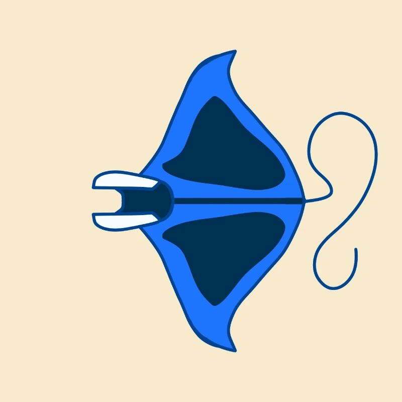 Manta Linear Blue Stylized