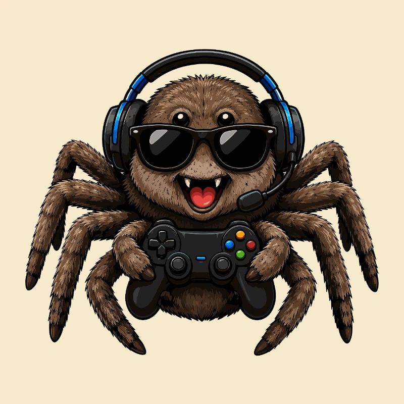 Cool Spider Spinnen Gamer Funny Retro Tier