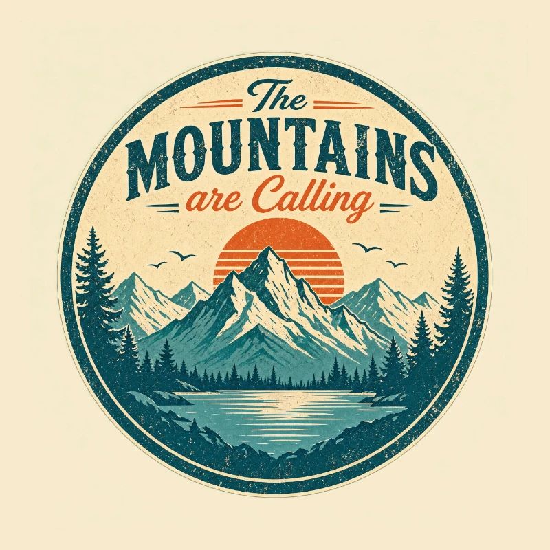 Die Berge – Retro-Design