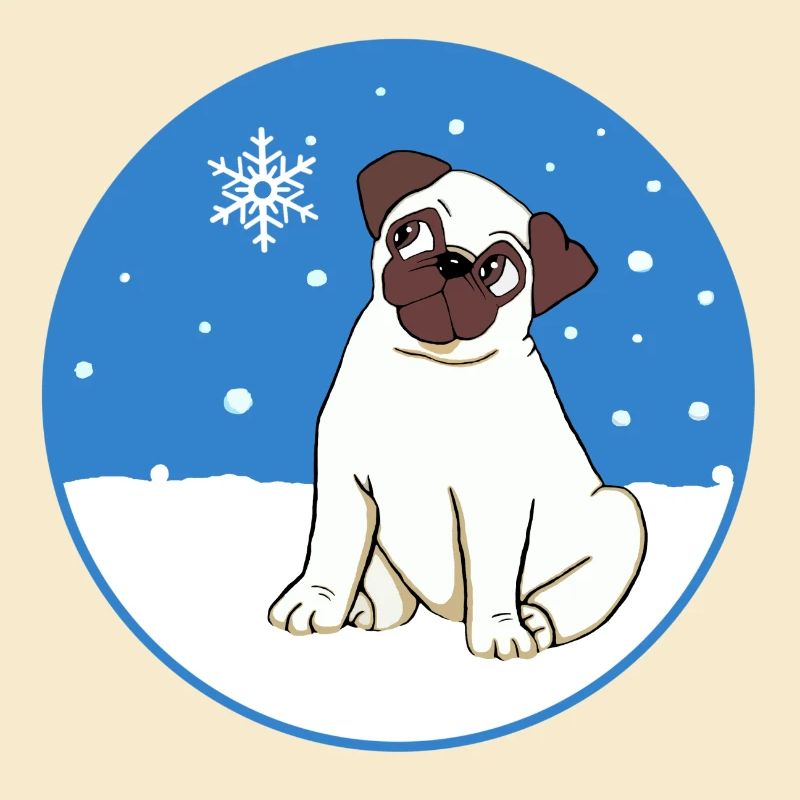 Mops im Schnee