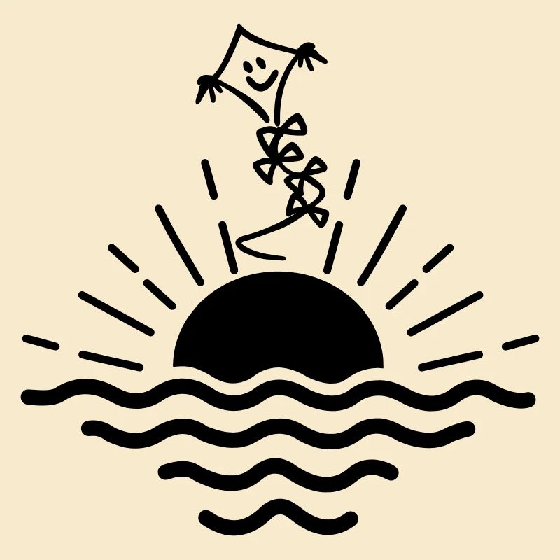 Cerf-volant au coucher du soleil
