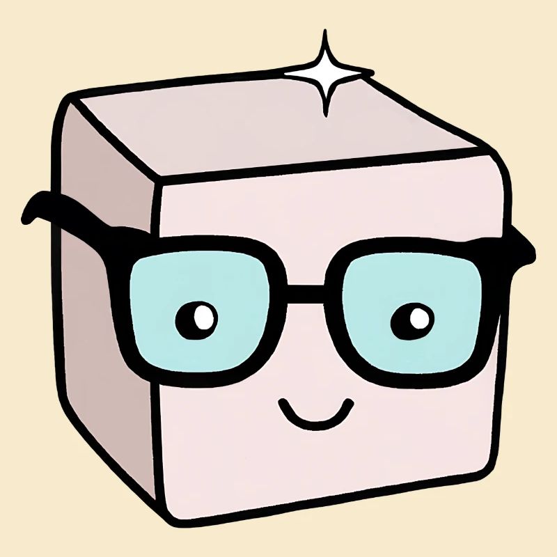 Morceau de sucre nerd avec des lunettes