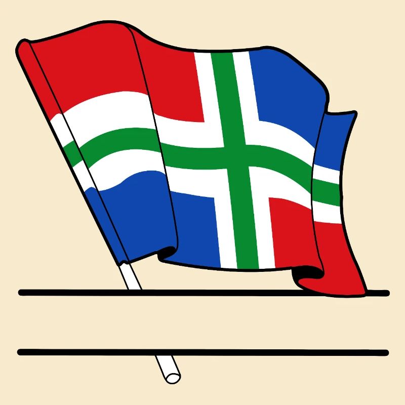 Drapeau Groningue bannière de texte