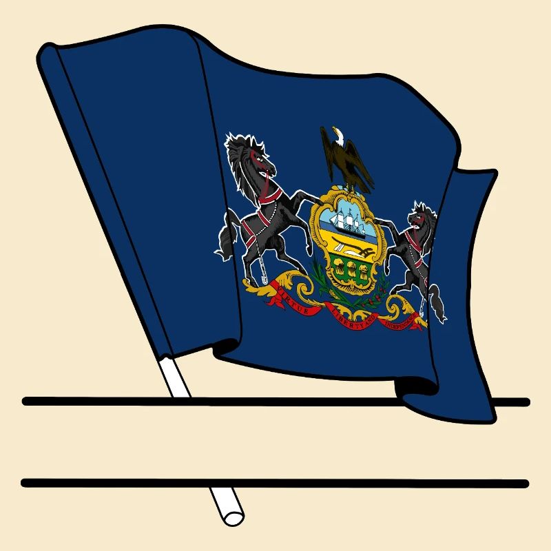 Flag Pennsylvania text banner