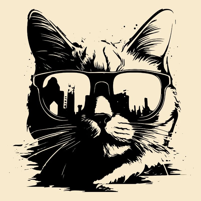 Chat avec des lunettes de soleil