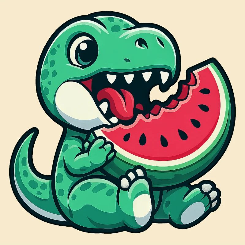 Dino T-Rex with Watermelon Summer Fruit Fun