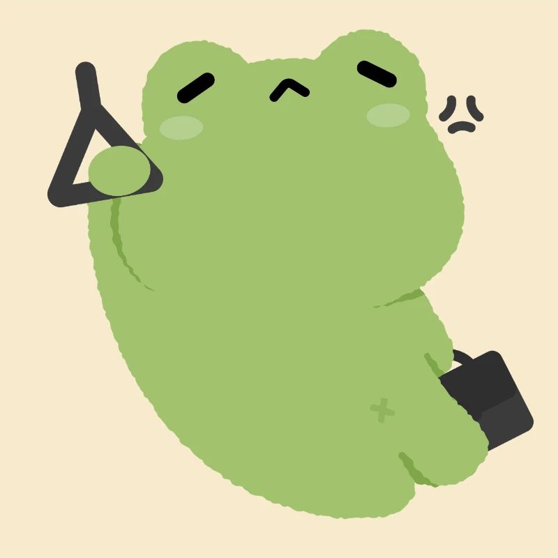Tired Green Frog Commute