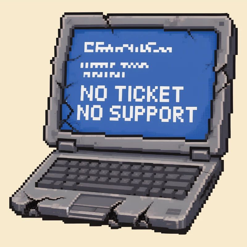 No ticket no support Admin IT Spruch