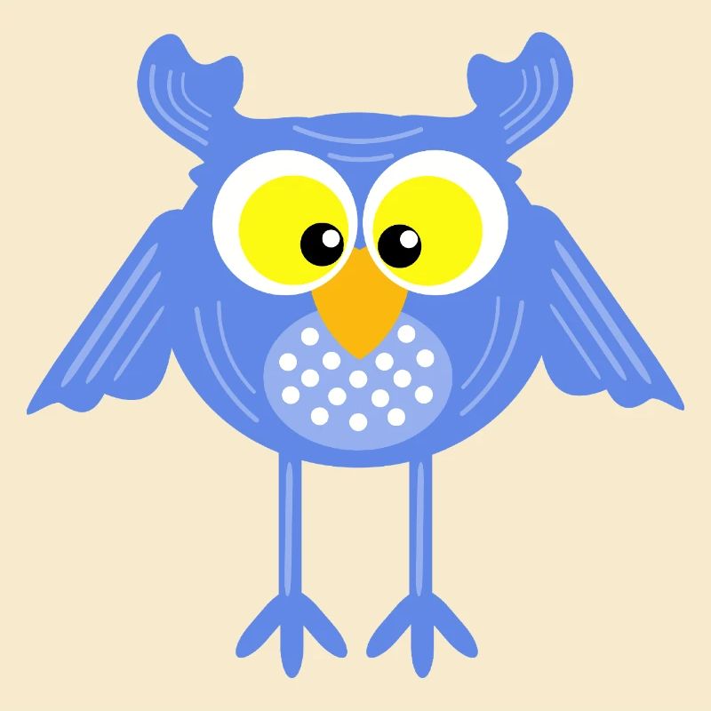 La chouette bleue aux points