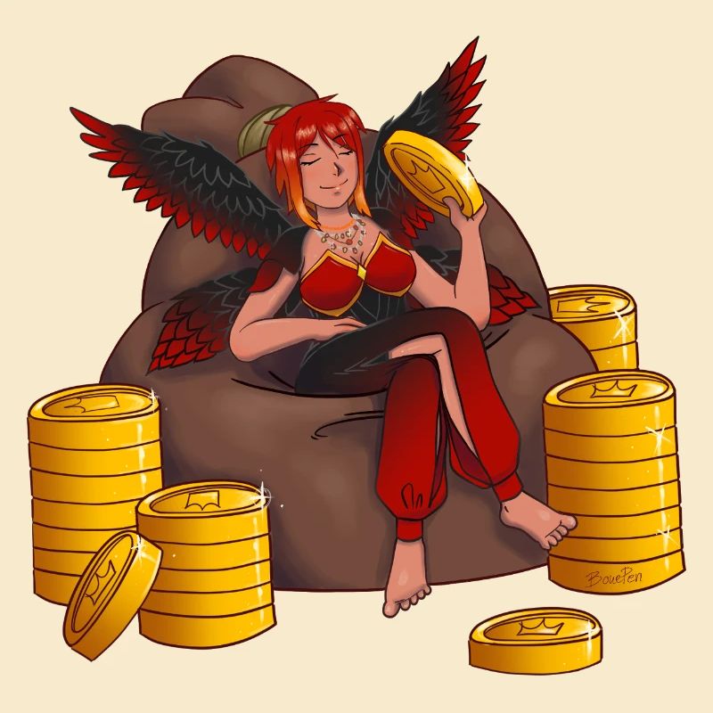 Gardien du trésor avec des ailes