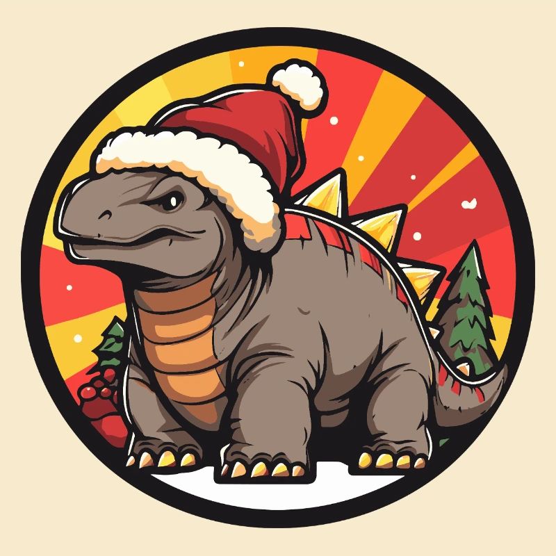 Dinosaurier Comic Santa