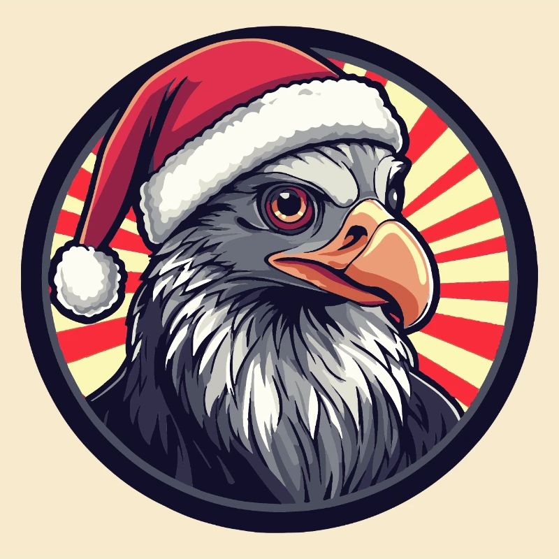 Weihnachtsvogel mit Santa Hut