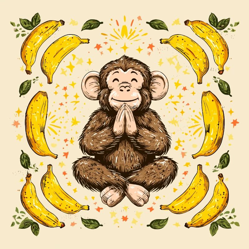 Dankender Affe mit Bananenring