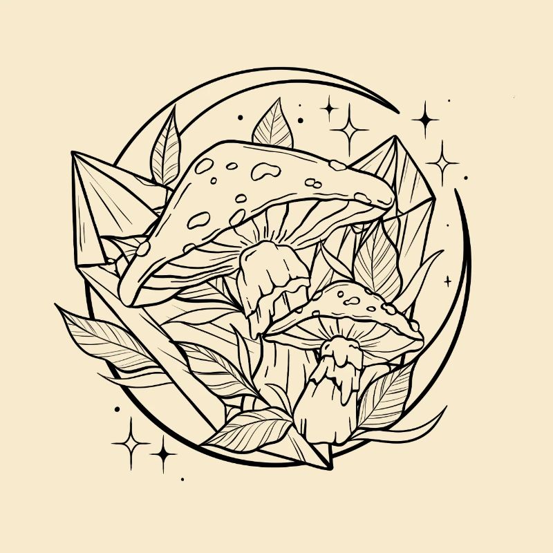 Witchy Toadstool with Magic Crystal