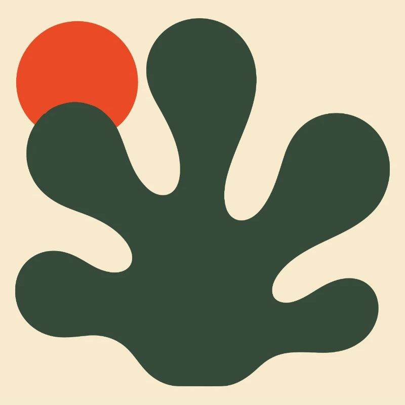 Abstract Green Splash with Orange Accent