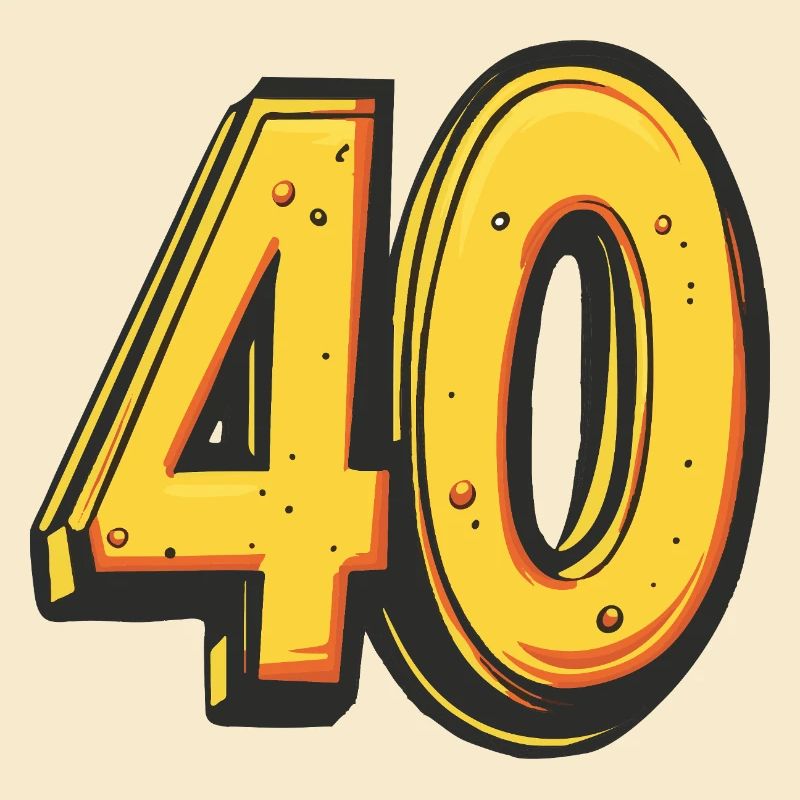 40 Zahl Bunt