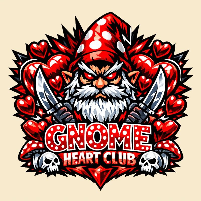 Evil Gnome, Dark Gnome, Goth Gnome, Funny Gnome