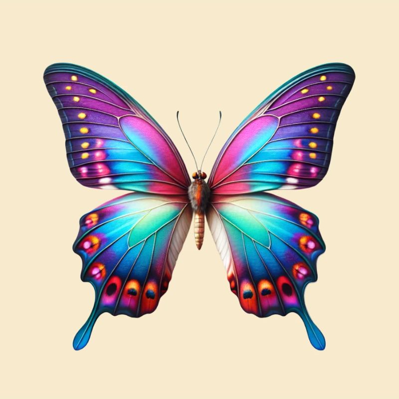 Art d’ailes en forme d’explosion couleur papillon néon