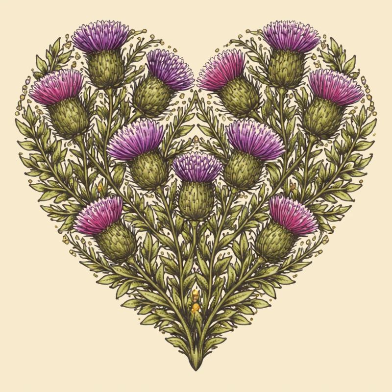 Thistle Heart Botanischer Druck