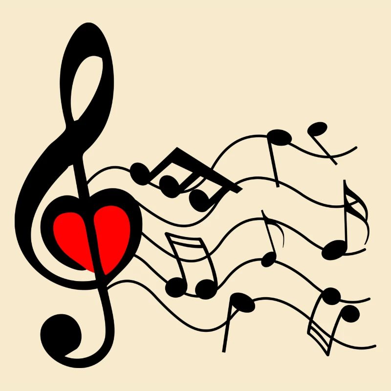 G clef with heart and nuts