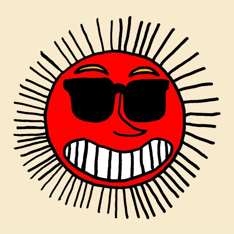 Lächelnde Sonne mit Brille