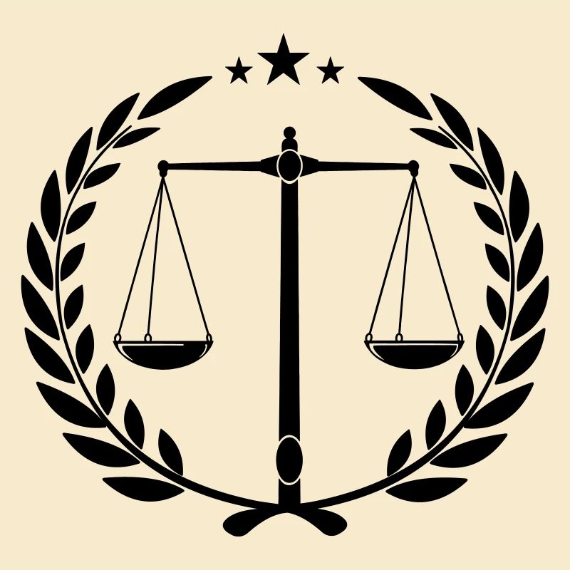 Libra in laurel wreath and three little asterisks