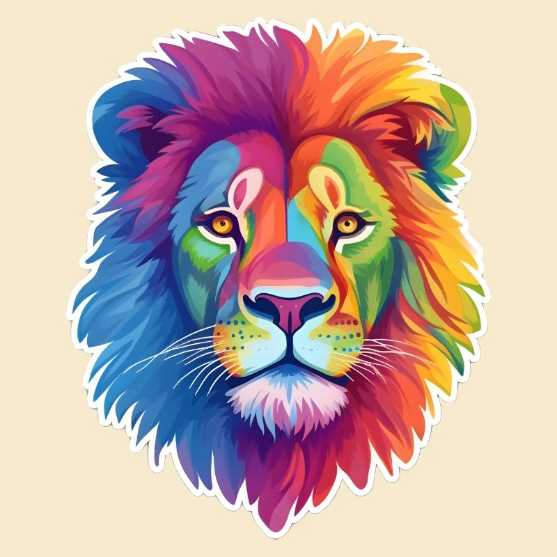 Lion arc-en-ciel