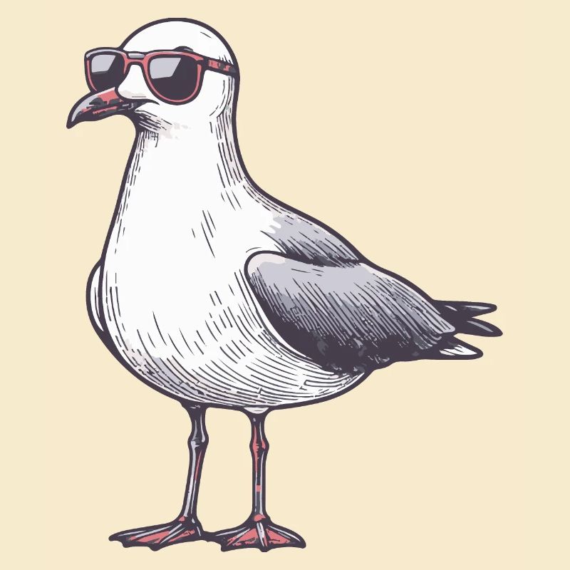 coole möwe mit sonnenbrille