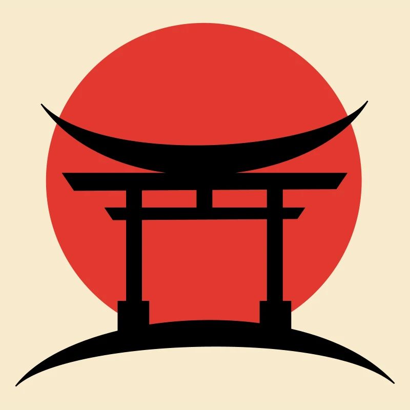 Abstract Gradient Japanese Torii