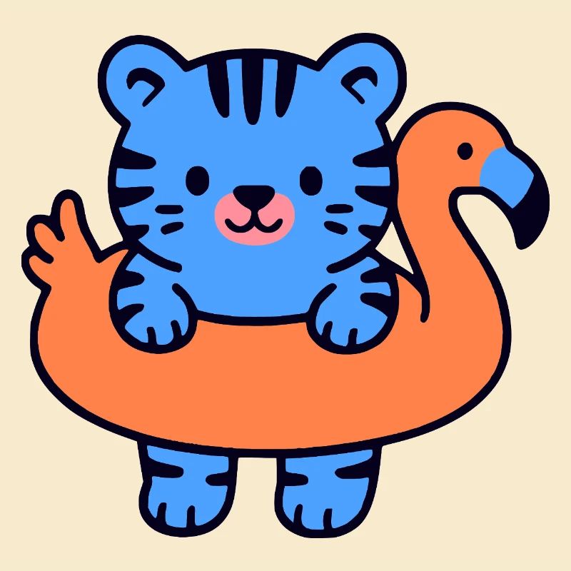 Kleiner schwebender blauer Tiger