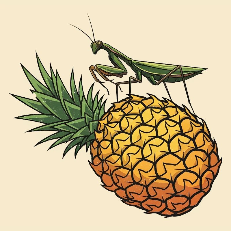 Ananas mit Grashüpfer Illustration