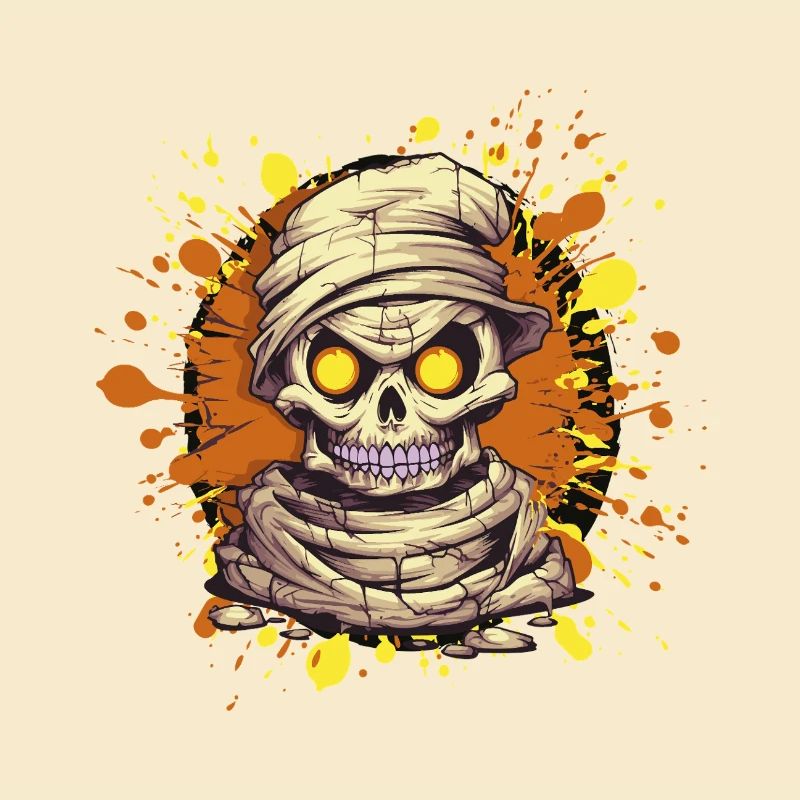 Mummies Skull Paint Splash