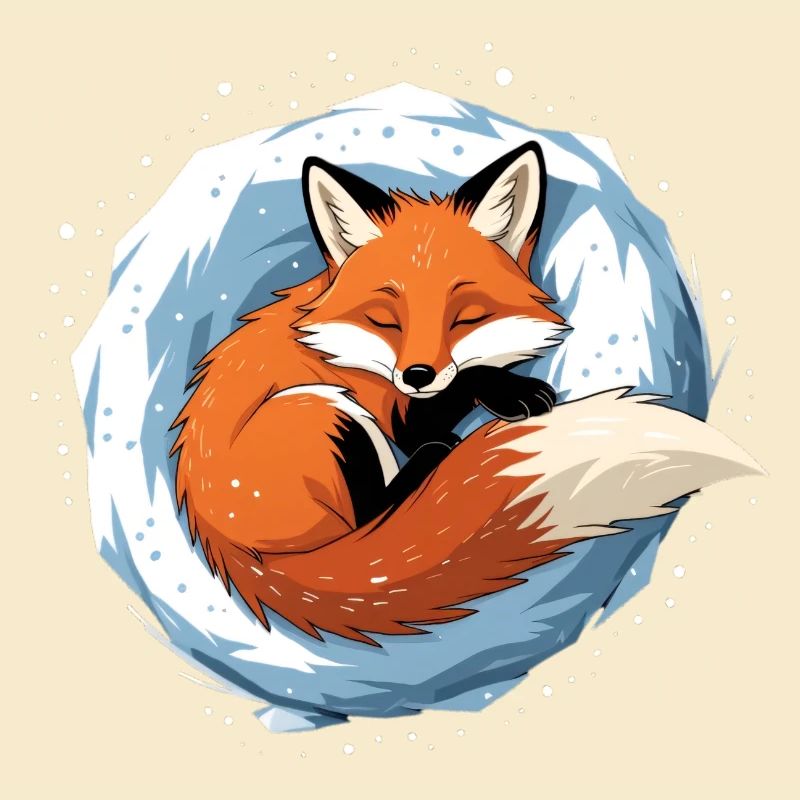 Winterfuchs im Eiskreis