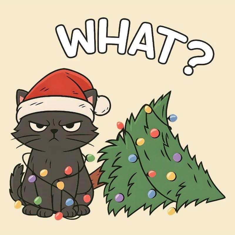 Drôle Chat Mignon Noël Sass
