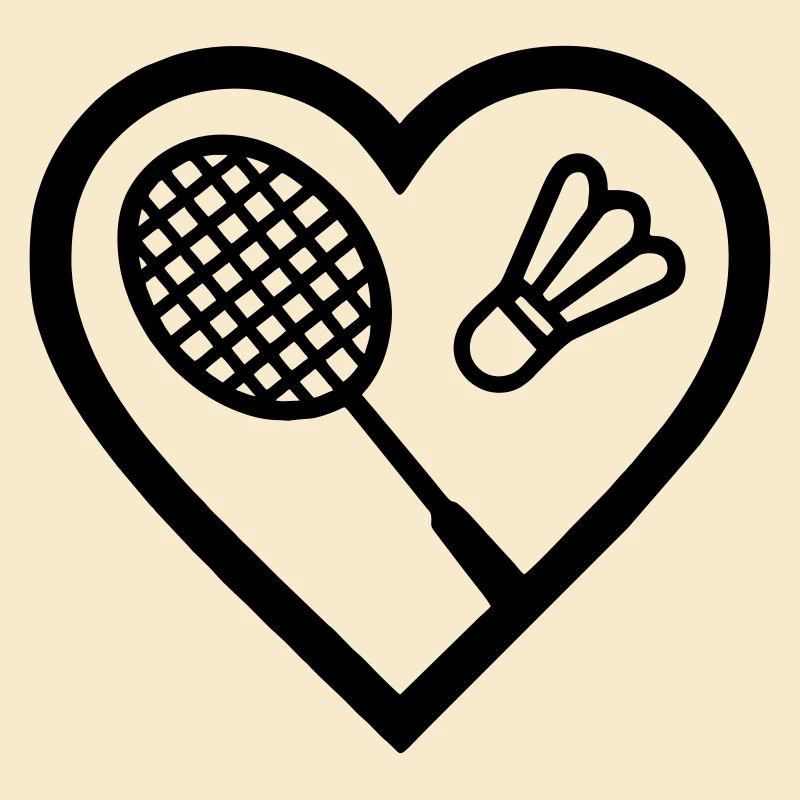 Herz + Badminton – Badminton Leidenschaft