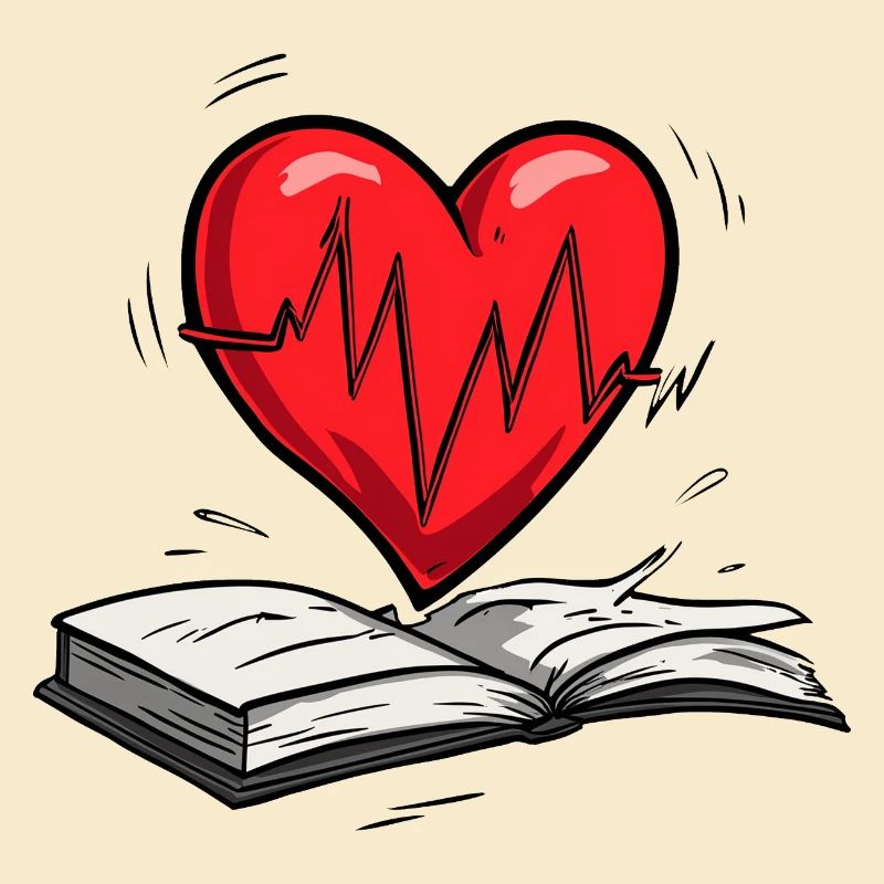 Conception de Pulsation de Livre en Forme de Cœur Battant