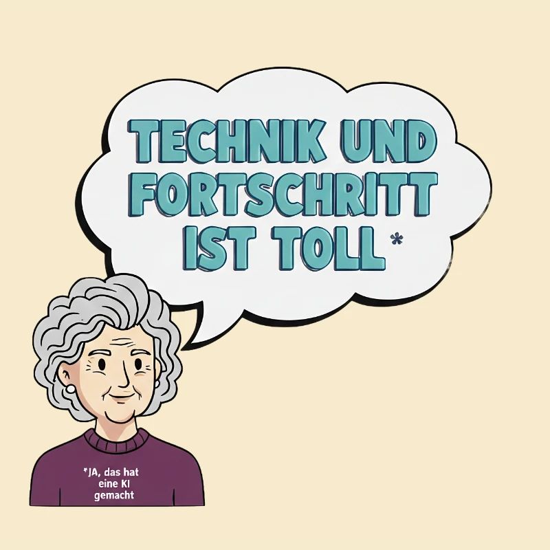 Technikliebe mit Oma Comic