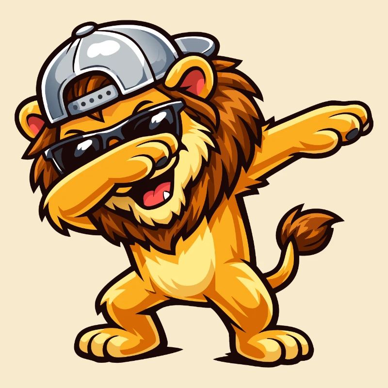 Lion en train de dabber