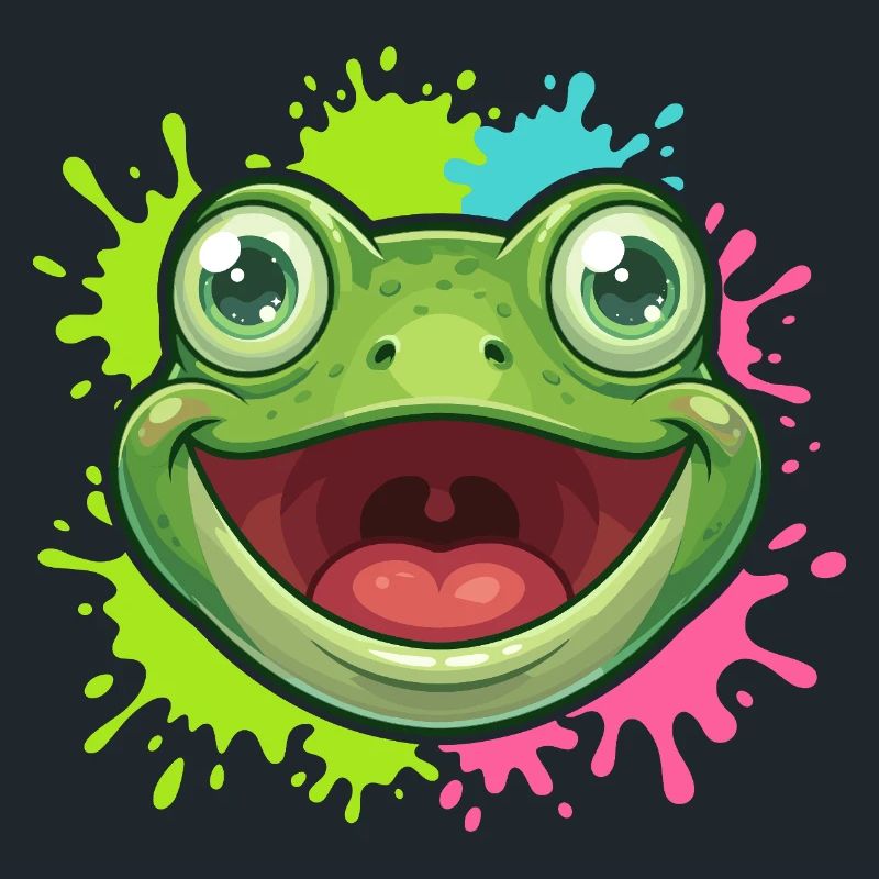 Éclaboussure joyeuse de grenouilles