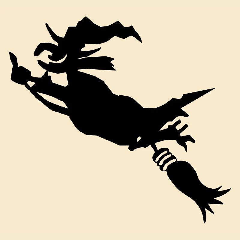 Witch with broom funny