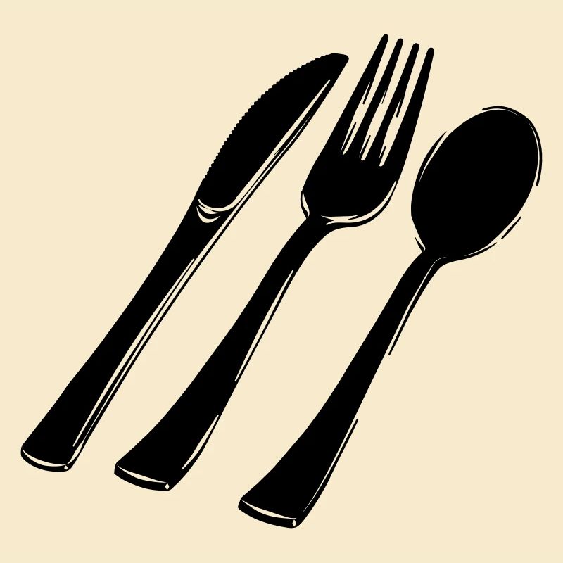 Besteck Gabellöffel und Messer