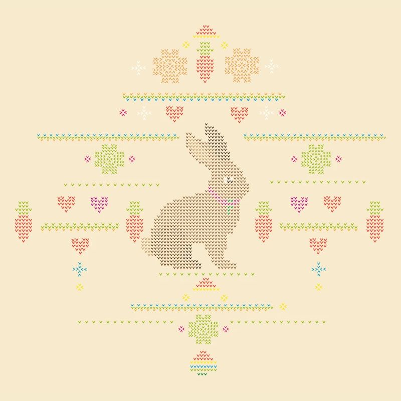Easter motifs in knitting pattern style for Easter