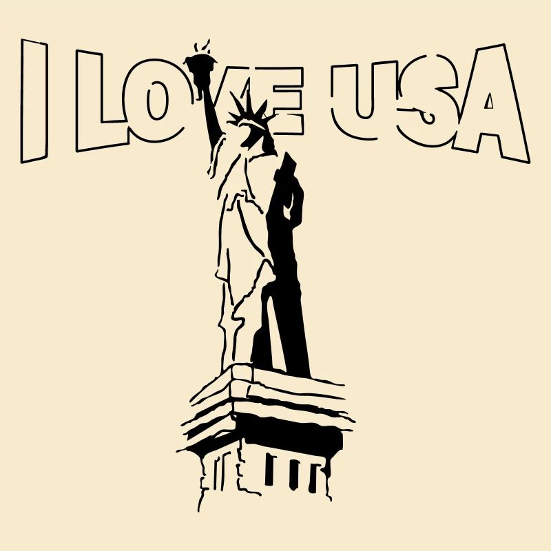 I love USA mit Freiheitsstatue (Vector graphic)