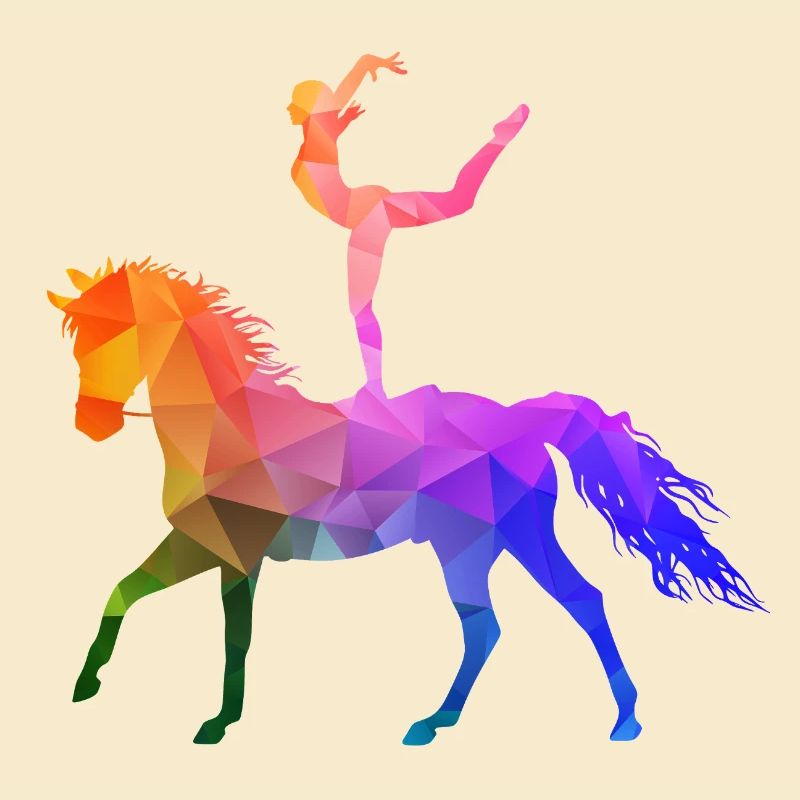 Acrobaties de saut Cheval d’équitation coloré